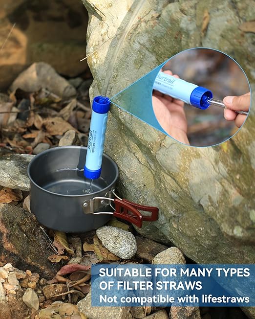 Gravity Water Bag, 3L Water Bag Compatible with Water Filtration System, Portable Gravity-Fed Water Bag for Camping Hiking Backpacking, Foldable & Hangable