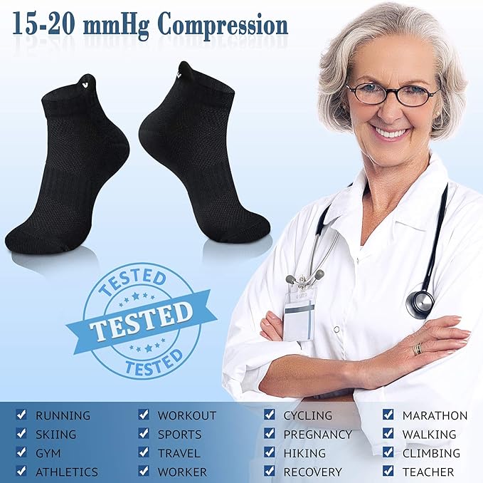 CHARMKING Compression Socks for Women & Men Circulation 15-20 mmHg is Best for Athletic Running Cycling Nurse Daily Wear
