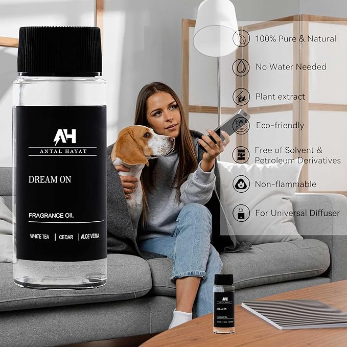 Dream On Essential Oil Scent 50mL - Inspired by Westin Hotel - Home Luxury Scent - Antal Hayat Diffuser Oil - White Tea, Cedarwood, Amber, Musk - Diffuser Oil Blends for Aromatherapy