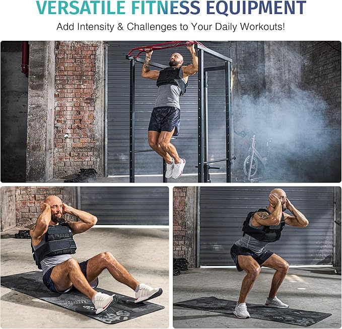 ZELUS 20lb Weighted Vest with Adjustable Weights for Exercise, Weight Vest for Men, Workout Vest for Home Workouts Cardio Strength Training Weight Loss (20lb-Sandbags)