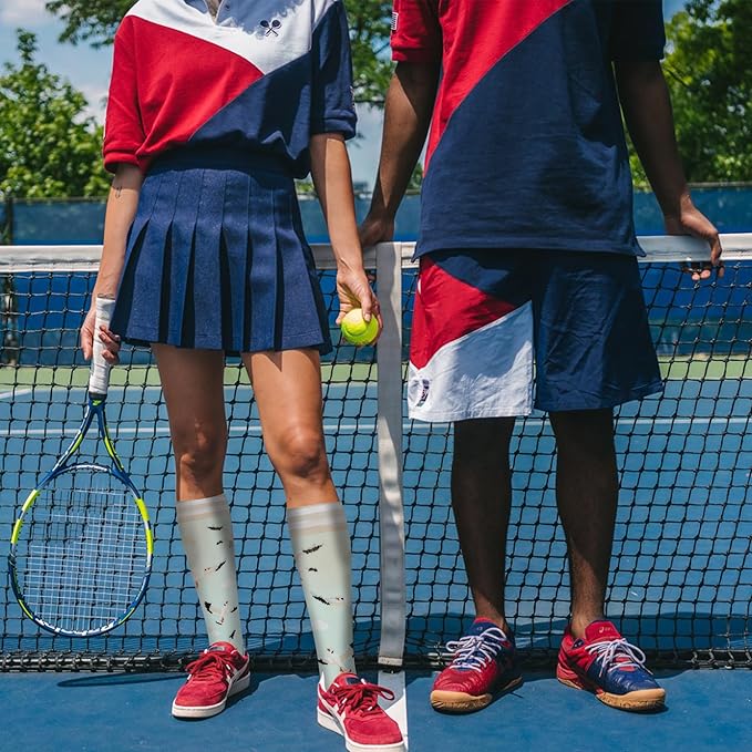 fenglaoda Compression Socks Women Men 6 Pairs, Knee High Best Support Circulation Socks for Running, Travel, Flight, Nurse