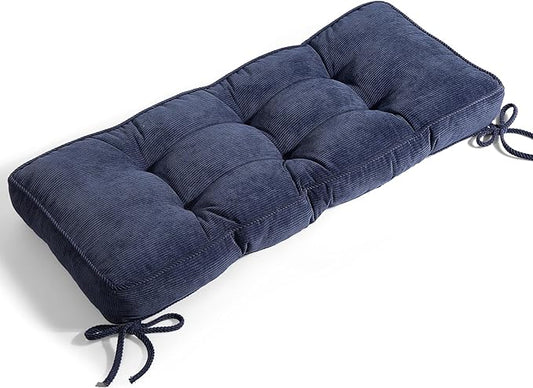Detiblue Bench Cushion for Indoor Furniture，48x16x4Inch Tufted Bench Seat Cushion with Non-Slip, Comfortable and Durable for Shoe/Entryway/Storage with Cushion（Elita Deep Blue）