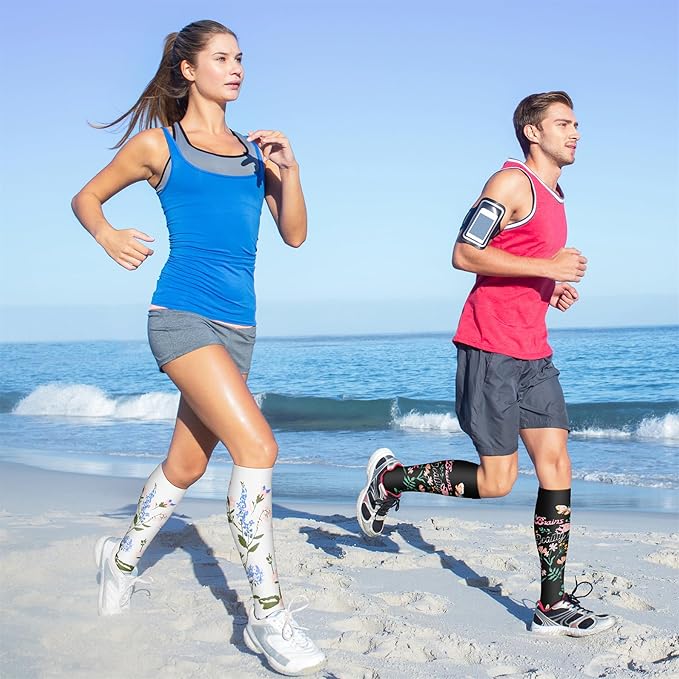 Compression Socks for Women & Men 15-20 mmHg, Best for Medical, Nursing, Running, Athletic, Varicose Veins, Travel