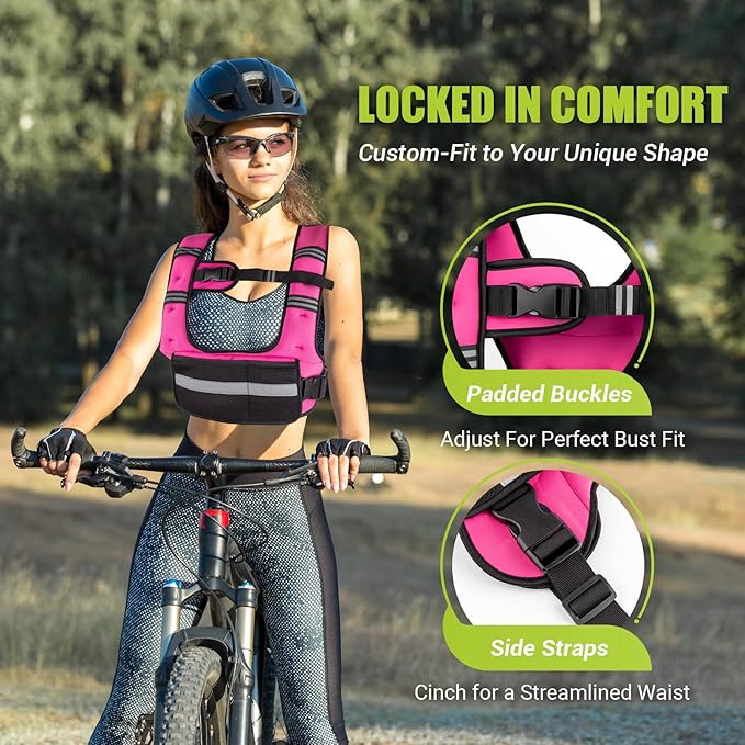 Adjustable Weighted Vest for Women,6-12lb U-Shaped Weight Vest with 6 Iron Sand Bags,Rucking Vest with Extended Shoulder Pads & Plus Pockets for Running, Walking and Strength Training