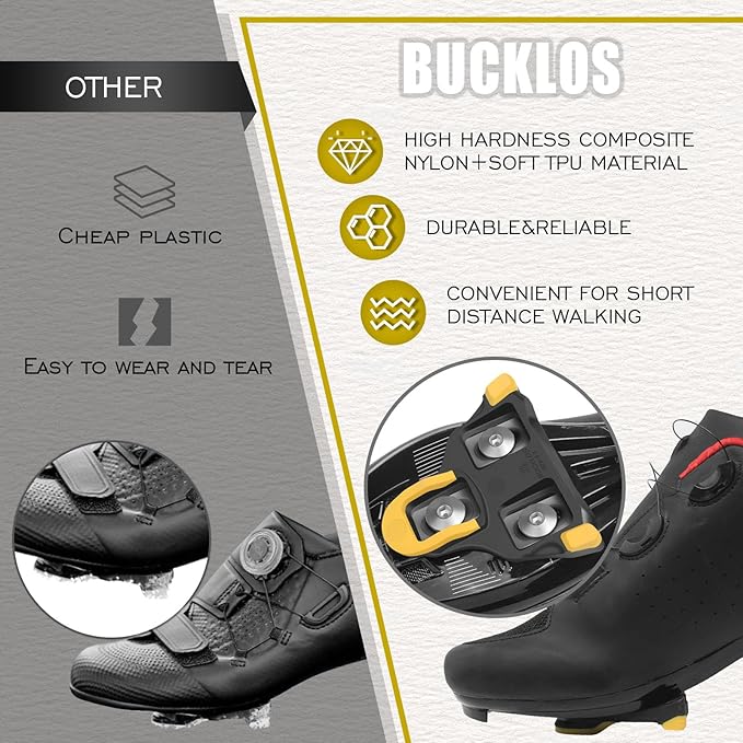 BUCKLOS SPD-SL Pedals PD-R8000 Road Bike Pedals - Bicycle Clipless Titanium Sealed Bearing Nylon/Aluminium Ultegra Clip Pedals Compitable with Shimano SPD-SL Cleats for Indoor Cycling (9/16")