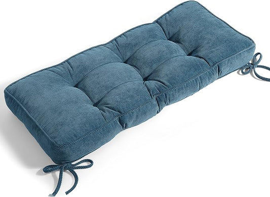 Detiblue Bench Cushion for Indoor Furniture，36x14x4Inch Tufted Bench Seat Cushion with Non-Slip, Comfortable and Durable for Shoe/Entryway/Storage with Cushion（Elita Light Blue）