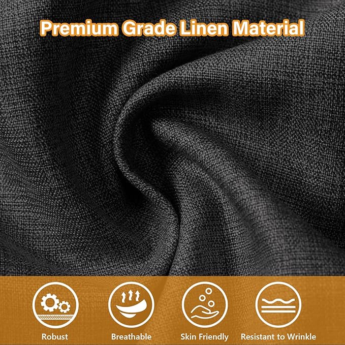 48x18x3 Linen Bench Cushion, Strengthen Breathable Indoor Seat Cushions, High-Density Bench Pad with Anti-Slip Bottom, Indoor Cushion for Bay Window Porch Furniture - Black