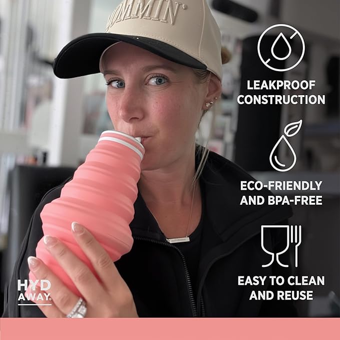 HYDAWAY 25oz Collapsible Water Bottle - BPA-Free, Leakproof, Lightweight, and Space-Saving - Perfect for Hiking, Travel, and All-Day Hydration
