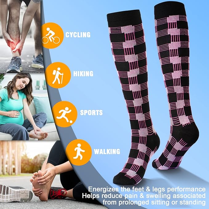 bropite Compression Socks for Women & Men Circulation-Support Knee High Socks 20-30 mmhg-Best for Running,Medical,Nurse,Travel