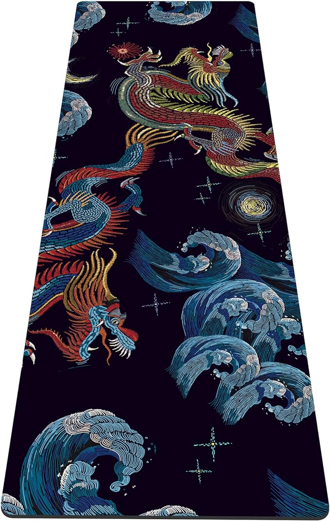 nuveti Yoga Mat Print Extra Thick TPE Non Slip Fitness Exercise Mat with Carrying Bag,72"x24" Extra Thick 6MM Exercise & Workout Mat for Yoga, Pilates Fitness and Floor Exercises