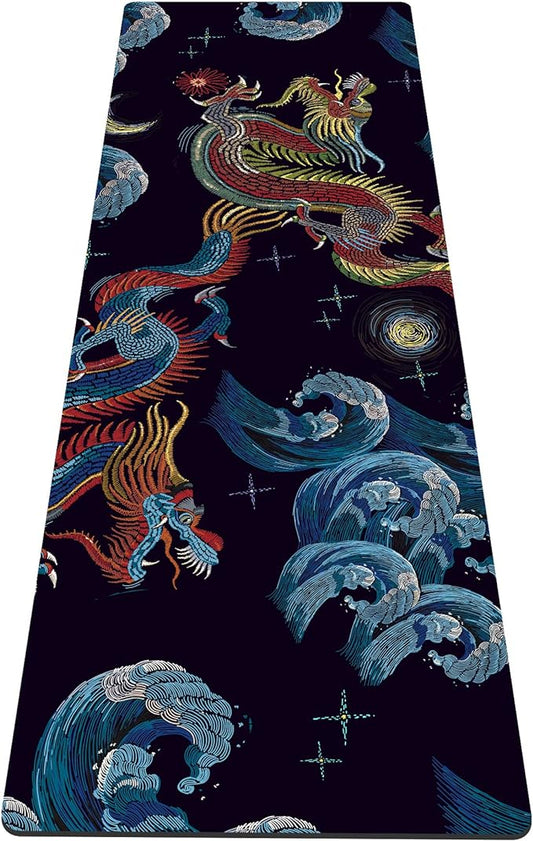 nuveti Yoga Mat Print Extra Thick TPE Non Slip Fitness Exercise Mat with Carrying Bag,72"x24" Extra Thick 6MM Exercise & Workout Mat for Yoga, Pilates Fitness and Floor Exercises