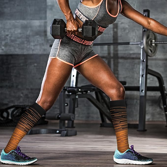 Compression Socks for Women Men Circulation Knee High 8 Pairs for Nurses, Running, Travel, Athletic