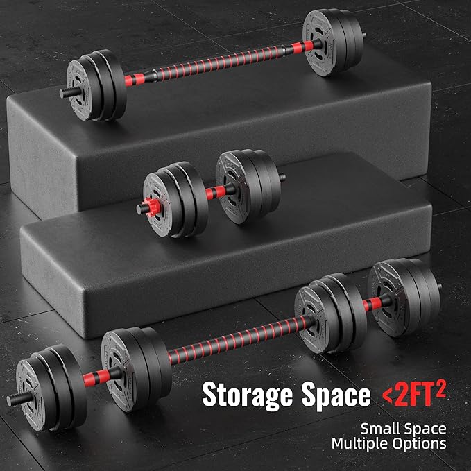 Multi-Functional Portable Changeable Dumbbell and Barbell Kettlebell Set with Adjustable Weights, 40LBS or 60LBS Sets, 2-in-1 or 4-in1, Multiple Sizes