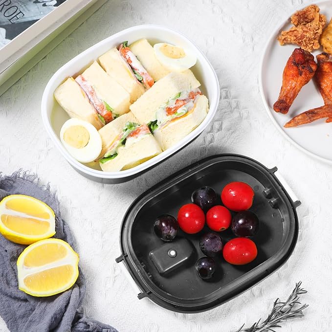 4 Pack Airtight Food Storage Containers，Reusable Kitchen Sandwich Containers with Lids Set for Meal Prep, Lunch,Salad，Snack, Microwave Safe, BPA-Free and Leak-Proof，30oz. Each