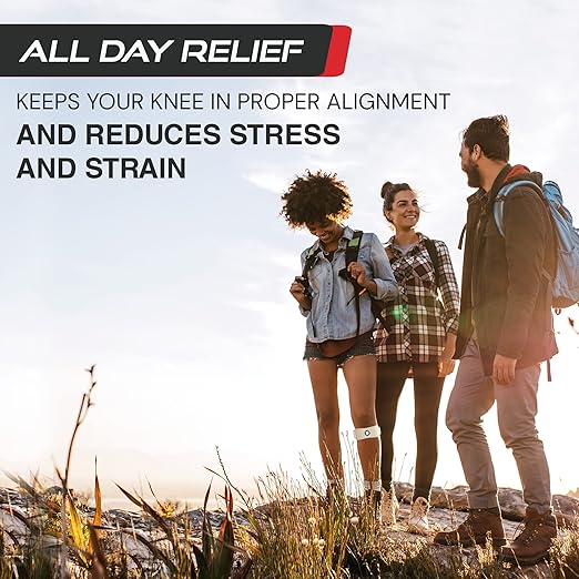 Sleeve Stars Swedish Brand Patellar Tendon Support Strap for Women & Men Effective Osgood Schlatter Knee Brace Youth & Kids Knee Brace with 3 Adjustable Length fits 12"-24" (Single/Beige/Adult)