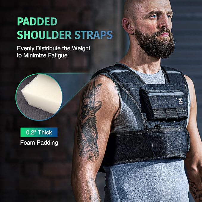 ZELUS 23lb|45lb Weighted Vest with Iron Weights for Exercise, Adjustable Weight Vest for Men, Workout Vest for Home Workouts Cardio Strength Training Weight Loss