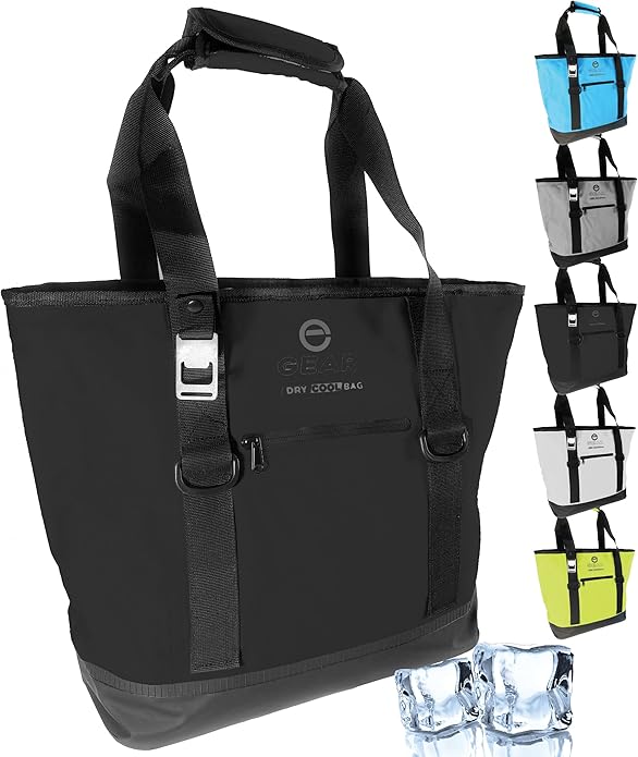 Dry Bag Cooler Tote – Collapsible, Waterproof and Leak-Proof Soft Sided Cooler Bag - Pool, Beach - 20 or 36 Cans