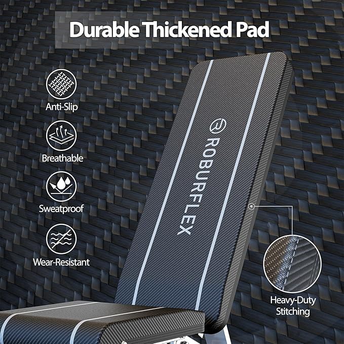 Adjustable/Foldable Workout Exercise Bench for Home Gym, Weightlifting and Strength Training - 6x4x2 Positions- 700 Pounds Load