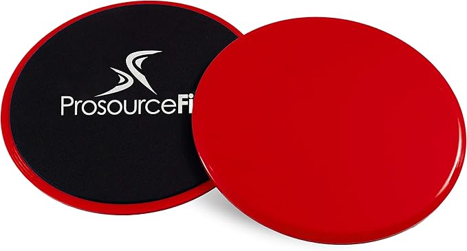 ProsourceFit Core Sliding Exercise Discs, Dual-Sided Sliders for Use on Any Surface at Home or Gym for Full-Body Workouts, Set of 2
