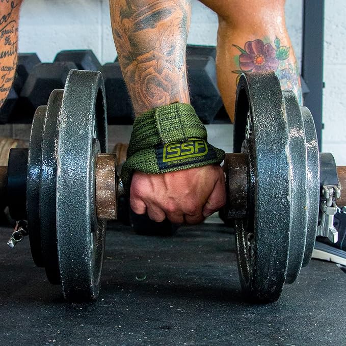 SERIOUS STEEL FITNESS Red Figure 8 Lifting Straps | Deadlift & Strongman Axle Straps - 3 Sizes