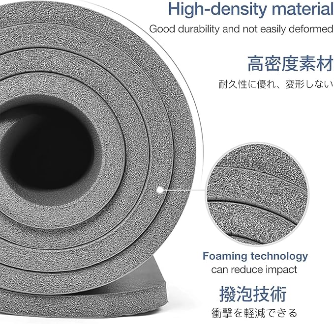 Yoga Mat Non Slip NBR Thick Yoga Mat, 72"L x 32"/24"W x 0.6"/0.4"TH (185cm x 80cm/61cm x 15mm/10mm), Anti-Tear Exercise Mat with Carrying Strap and Bag, Workout Mats for Yoga, Pilates, Floor Exercises