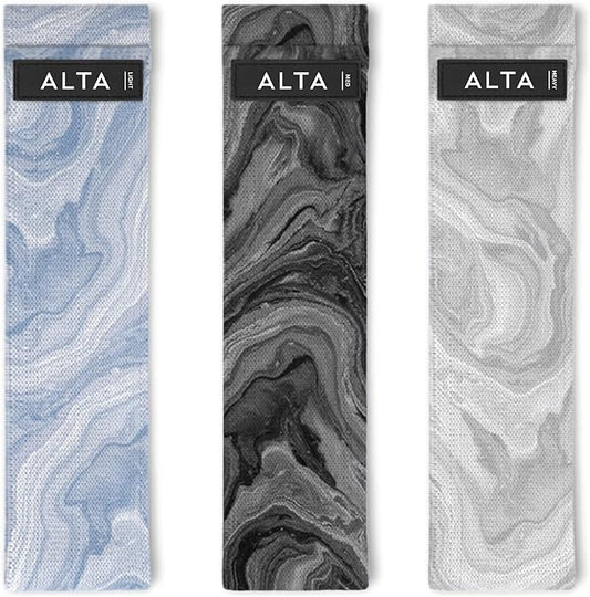 ALTA Booty Bands for Women - Premium Non-Slip Fabric Resistance Bands for Working Out - Cloth Resistance Bands for Legs, Fabric Exercise Bands, Leg Bands for Working Out Women, Looped Hip Bands Set