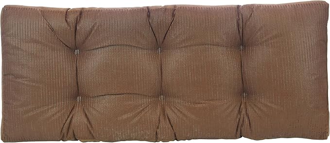 Klear Vu The Gripper Omega Non-Slip Tufted Bench Cushion for Indoor Furniture, Entryway Storage, Bay Window, Corner Nook or Piano Seat, 33 Inches, Brown