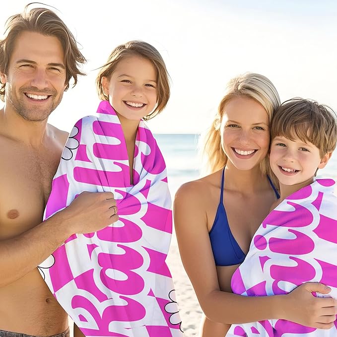 JML Personalized Beach Towel with Name, Custom Flower Beach Towel, Customized Microfiber Pool Towel, Quick Dry & Absorbent Swim Towel for Adult,Anniversary, Birthday, Summer Holiday,Vacation