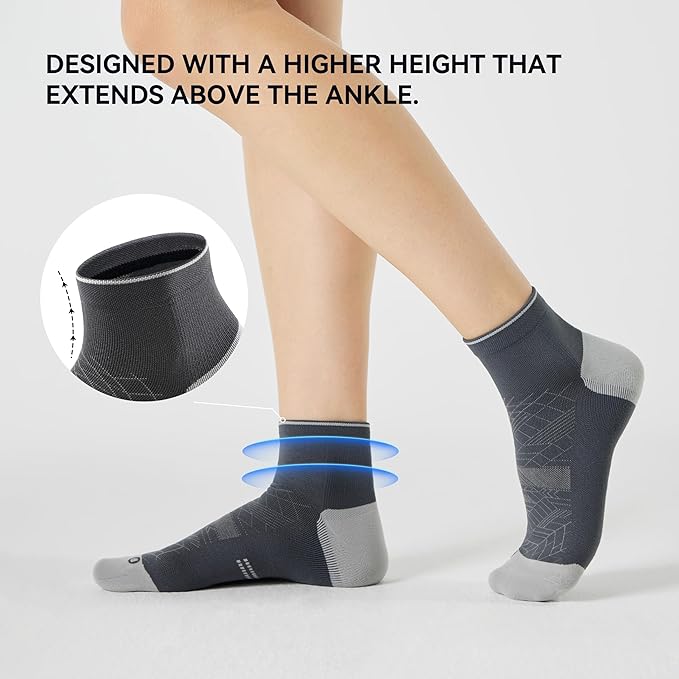 CS CELERSPORT 2/5 Pairs Ankle Compression Socks for Men and Women Running Athletic Socks