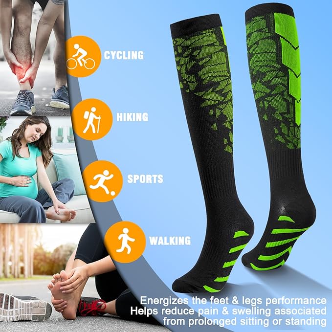 bropite Compression Socks for Women & Men Circulation-Support Knee High Socks 20-30 mmhg-Best for Running,Medical,Nurse,Travel