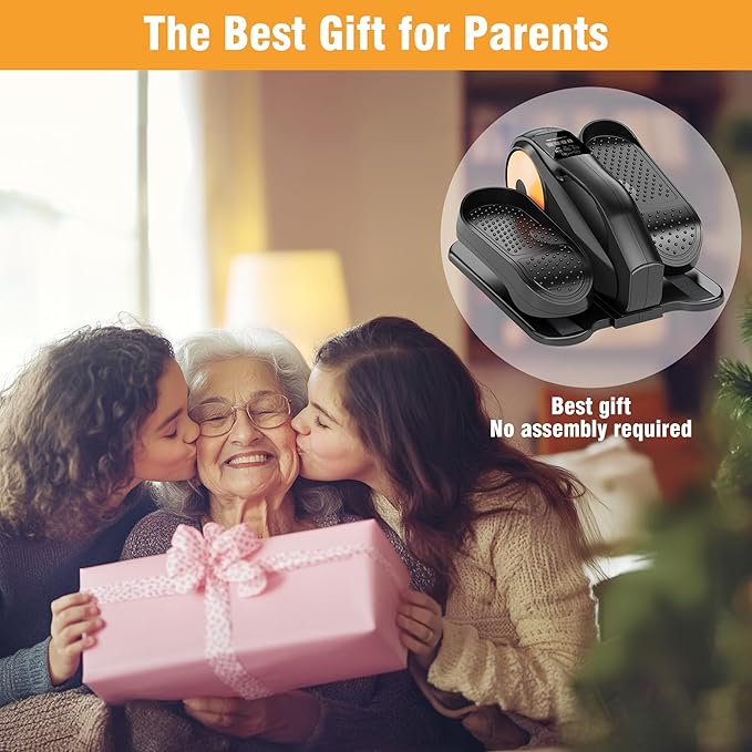 Under Desk Elliptical Machine, Ellipse Leg Exerciser While Sitting for Seniors Adults, Quiet & Portable Fully Assembled Foot Pedal Exerciser at Home with Remote Control, Exclusive Office Silent Mode