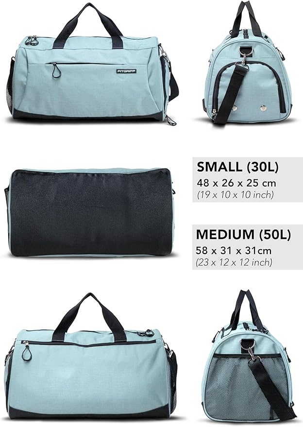 Fitgriff® Gym Bag for Men & Women with Shoe & Wet Compartment - Duffle Bag for Travel, Sports, Fitness & Workout