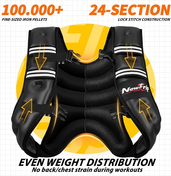 Weighted Vest Women & Men - 5lbs/8lbs/10lbs/12lbs/15lbs/20lbs/25lbs/30lbs Adjustable Weight Vest with Detachable Phone Pouch - Ideal for Rucking,Walking,Weight Loss,Training&Running