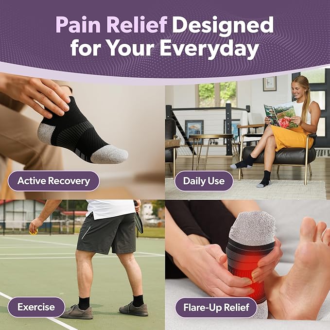 BraceAbility Plantar Fasciitis Socks - Ankle Compression Socks for Foot Pain Relief, Heel Spurs, Achilles Tendonitis, Full-Toe Arch Support Sleeve Socks for Women and Men (1 Pair - S)