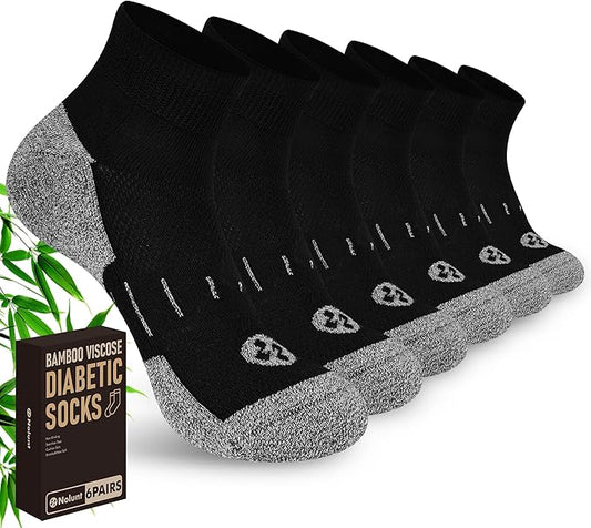 Diabetic Socks for Men,6 Pairs Ankle Mens Diabetic Socks,Diabetic Neuropathy Socks for Men 9-12