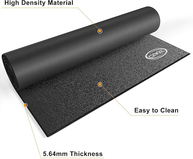 CXWXC Bike Trainer Floor Mat for Indoor Riding - Health & Fitness PVC Foam Exercise Bike Mat - Peloton Exercise Stationary Spin Bike Mat