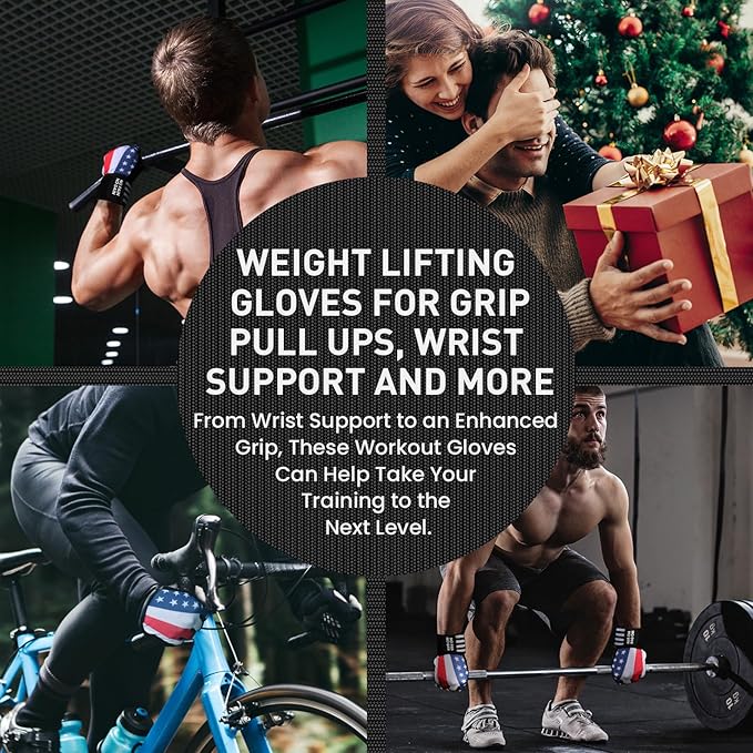 FINGER TEN Weightlifting Workout Gloves Full Half Finger with Wrist Strap Support, Padded Grip for Weight Lifting Gym Fitness Exercise Training Men Male