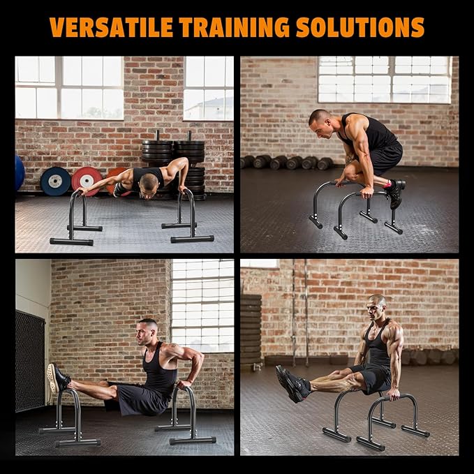 AmazeFan Parallettes Bars, High Steel Push Up Bar Strength Training For Handstands, Calisthenics Bars & Dip Bars, Calisthenic, Push Up Stands Handle for Floor Workouts Calisthenics Equipment ﻿
