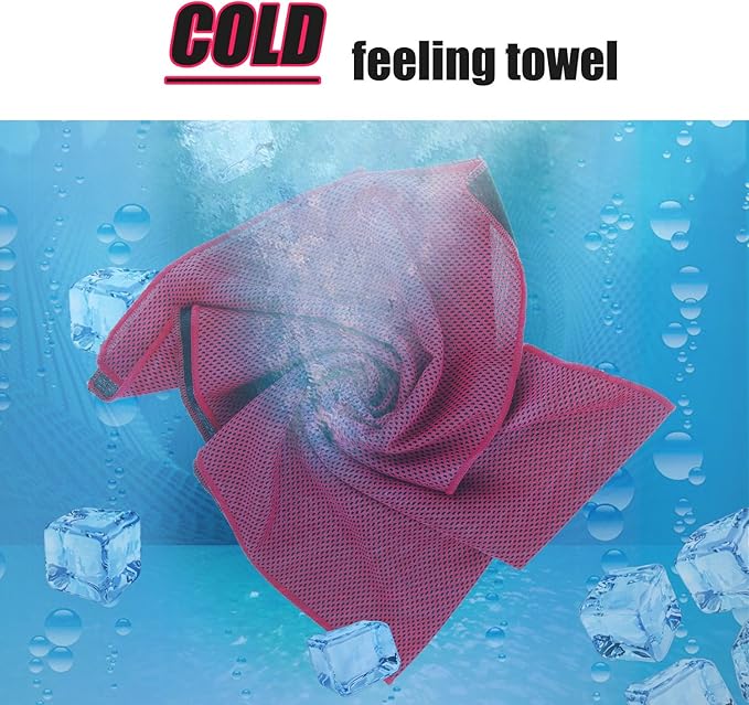 Biange Cooling Towels (40"x 12", Pack of 10) for Neck and Face, Cold Towel for Hot Weather, Sports, Workout, Fitness, Gym, Yoga, Golf, Pilates, Travel, Camping & More