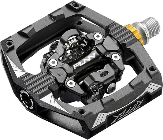 Funn Ripper Mountain Bike Clipless Pedals, Rocker Clip/Spring-Loaded Clip-in Mechanism, Compatible with SPD Cleats, 9/16" CrMo Axle Bicycle Pedals for MTB/Gravel Cycling