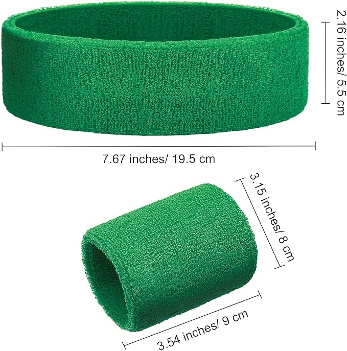 Skylety 18 Pcs 80s Neon Sweatband Set,12 Colorful Wristband Elastic Athletic Sweatband 6 Headband Sweat Wicking Tennis Basketball Sport Competition Supplies for Men Women Gym Running