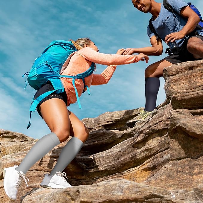 Copper Compression Socks for Women and Men(6 Pairs)-Best Support for Running, Athletic, Nursing, Travel