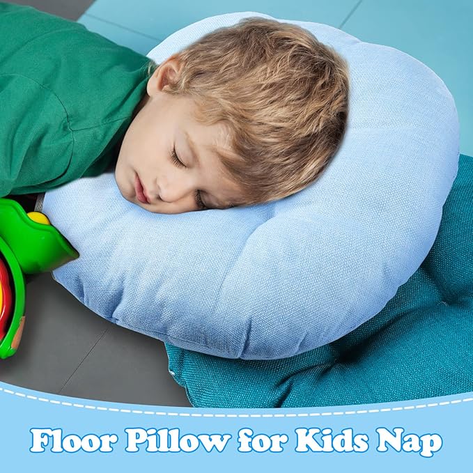 Fumete 8 Pcs 16 Inch Round Floor Cushions for Kids and Toddlers, Flexible Seating Classroom Furniture Floor Pillow for Home, Daycare, Preschool, Yoga and Meditation (Stylish)