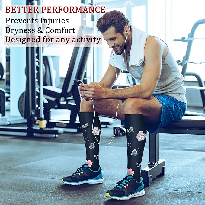 CHARMKING Compression Socks for Women & Men Circulation (8 Pairs) 15-20 mmHg is Best Support for Athletic Running,Hiking