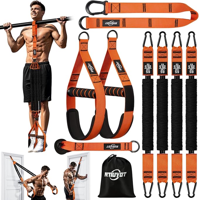 Pull Up Bands, Heavy Duty Resistance Bands with Handle, Workout Bands for Pull Up Bar, Pullup Assist Band Set for Exercise, Full Body Workout, Home Gym for Enhanced Strength, Muscle Training