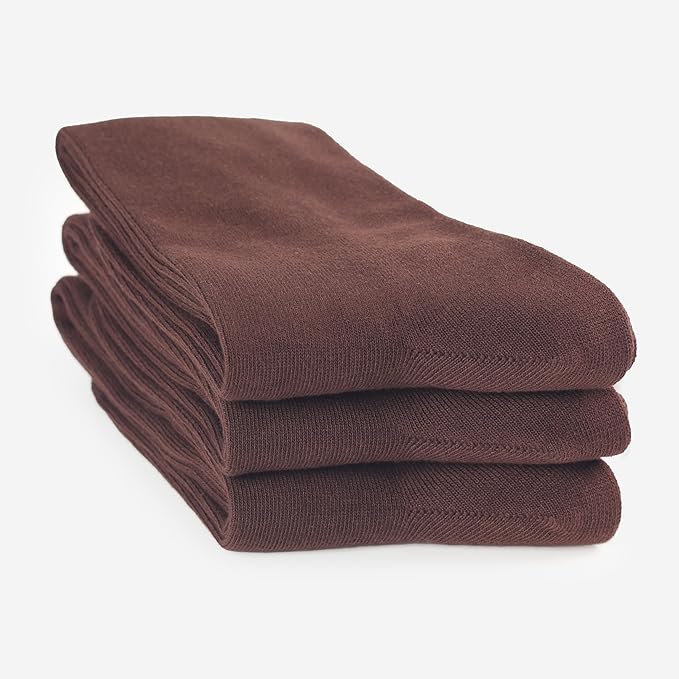 COTTON DAY Women's Soft Combed Cotton Knee High Long Calf Dress Socks Seamless Toe Black White Gray Navy Blue Brown