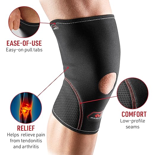 McDavid 402 Knee Support With Open Patella, Black, Large