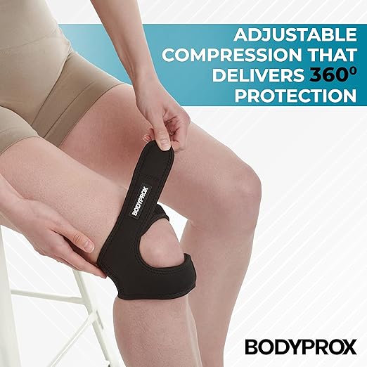 Bodyprox Patellar Tendon Support Strap (Large), Knee Pain Relief Adjustable Neoprene Knee Strap for Running, Arthritis, Jumper, Tennis Injury Recovery
