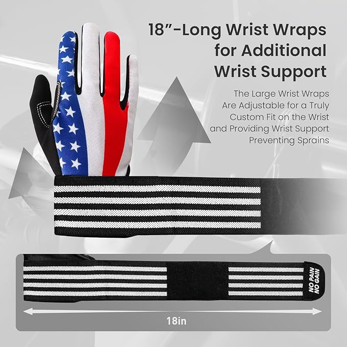 FINGER TEN Weightlifting Workout Gloves Full Half Finger with Wrist Strap Support, Padded Grip for Weight Lifting Gym Fitness Exercise Training Men Male