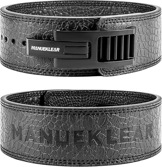 MANUEKLEAR Lifting Belt Lever for Men Women, 10mm Quick Locking Lever Belt Weightlifting with Adjustable Buckle, Lever Weight Lifting Belt for Powerlifting & Deadlifts